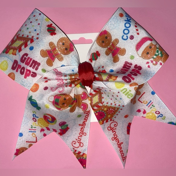 Gingerbread Man Hair Bow - Christmas Hair Bow - Hair Clip - Girls Hair Bow - Picture 1 of 6